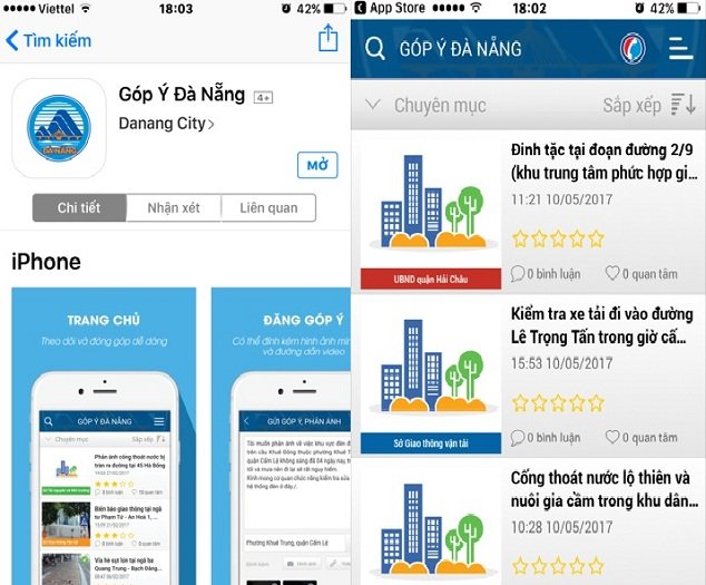 Giao diện ứng dụng