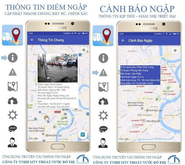 Ứng dụng phát hiện ngập úng đầu tiên của Việt Nam