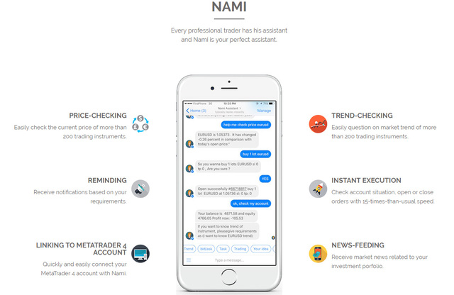 Giao diện chat với Nami và các tính năng cơ bản.