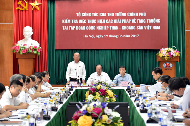 Ông Lê Minh Chuẩn, Chủ tịch HĐTV TKV phát biểu tại buổi kiểm tra. - Ảnh: VGP/Nhật Bắc