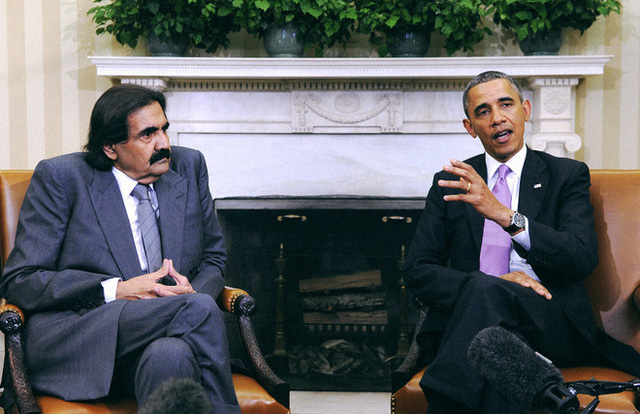 Quốc vương Hamad gặp Tổng thống Obama.