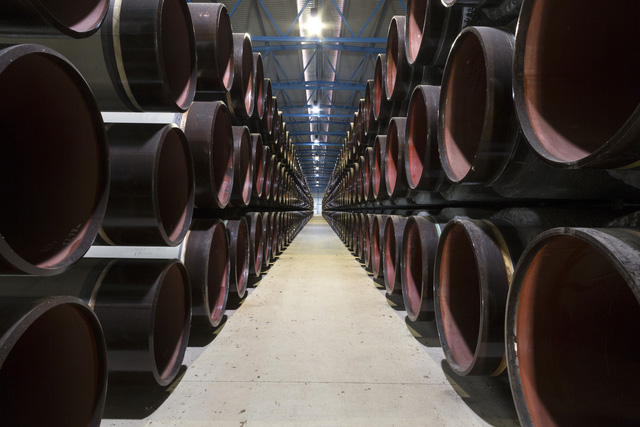 Đường ống được tích trữ tại Lubwin-Đức cho dự án Nord Stream 2