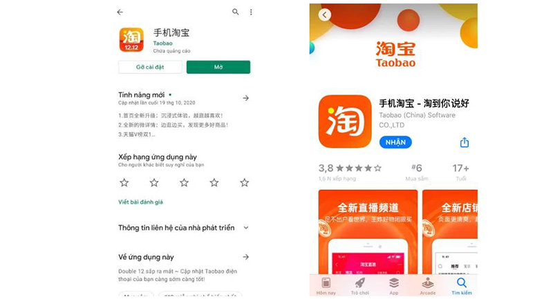 Tải ứng dụng Taobao về điện thoại di động